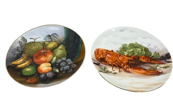 Painted Decorative Plates - Pair