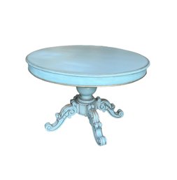 Custom Painted Antique Oval Table With Gold Accents JD