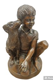 'Boy With Dog' Charles Parks Bronzes By FRANKLIN MINT MS - Locust Valley Pick Up