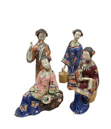 Shiwan Wucai Chinese Ceramic Porcelain Figurines - Set Of Four MS