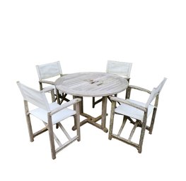 JK Kingsley Bate Dining Set Capri Teak Director's Chairs And Essex Dining Table PICK UP SUNDAY 2/25 IN SYOSSET