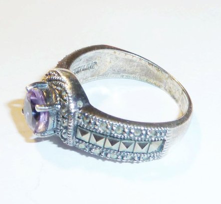 Vintage Amethyst Marcasite Ring