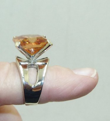 Amber Stone Cocktail Ring Mkd 925