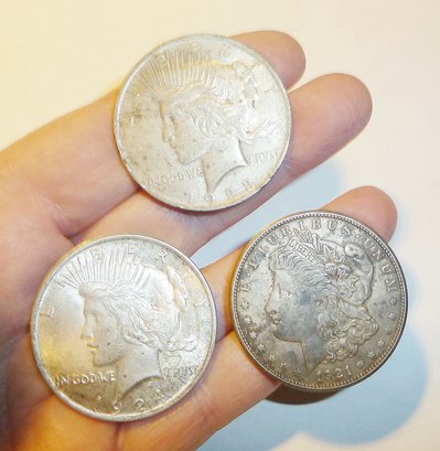 Silver Dollar LOT, Morgan, Peace, 80.6 Gr