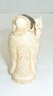 Vintage Carved Asian Man Horn, Tusk 3' Scrimshaw Figure
