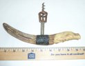 Carved Stag Horn Sterling Corkscrew
