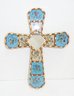 Reverse Painted Decorated Cross