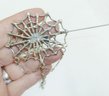 LARGE Spider  Web Pin Mid STERLING