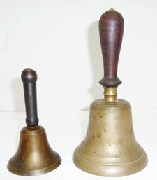 Vintage Brass Hand Bells, School Bell