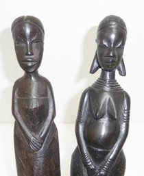 Carved Wooden African Natives PAIR