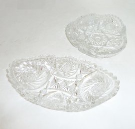 Antique Cut Glass PAIR Bowls