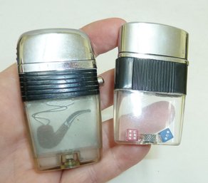 2 View Cigarette Lighters, 1 Mkd Scripto