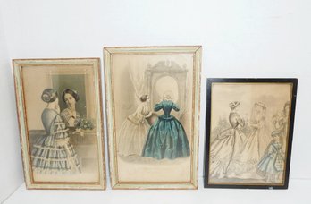 Vintage Fashion Prints, Framed Set 3