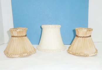 3 Vintage Clip On Lampshades