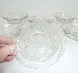 Vintage Iris Depression 6 Glass Bowls