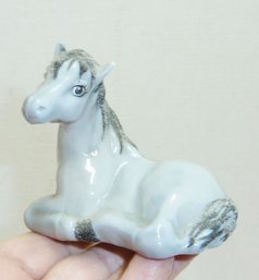 Fenton Art Glass Horse Signed P Fleak