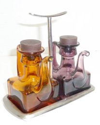 Colored Glass Oil Vinegar SET