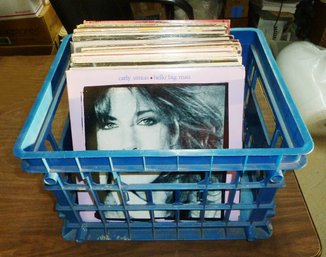 Vintage Record Albums In Tote, Vinyl