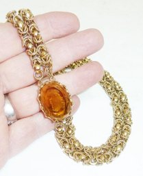 Vintage Chain Necklace Intaglio Cameo Clasp