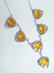 Amber Stone Necklace Mkd 925