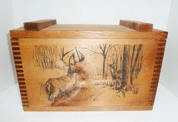 Wooden Ammo Box Stag Design