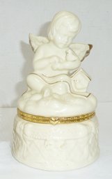 Hinged Porcelain ANGEL Trinket Box