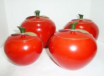 MCM Aluminum Apple Red Canister Set