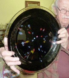 Large Art Glass Round Platter