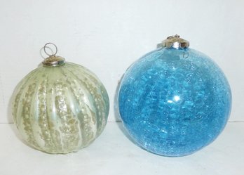 2 BIG SIZE Kugel Glass Ornaments