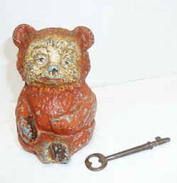 Vintage Iron Still Bank, Bear & Key