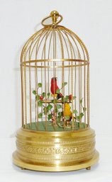 Mechanical Singing Birds, German Music Box Gilt Cage, Germany