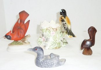 Vintage Bird Figurines, Lefton, Napco, WE