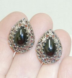 Silver Onyx Earrings Mkd 925
