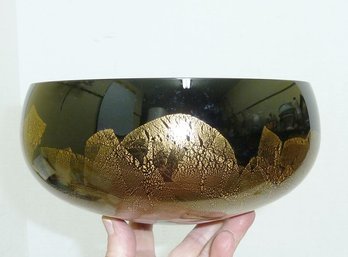 Black Gold Art Glass Bowl