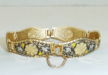 Damascene Engraved Link Bracelet
