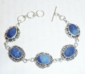 Blue Stone Bracelet Marked 925