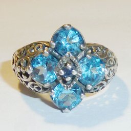 Blue Topaz Ring Mkd 925 Size 6