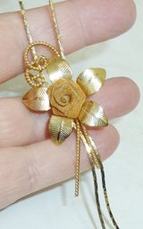 Vintage Bolo Style Flower Necklace