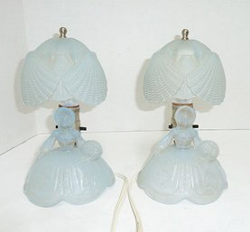 Vintage Glass Boudoir Lady Lamps