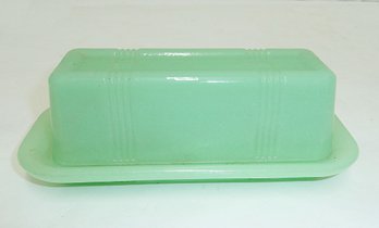 Jadeite Glass Stick Butter Dish