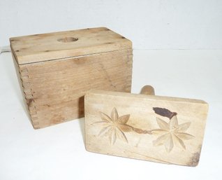 Primitive Rectangle Wood Butter Mold STARS