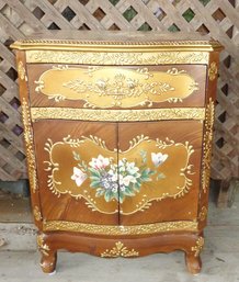 Hand Painted Gilt Wood Cabinet