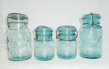 Vintage Blue Canning Jars LOT