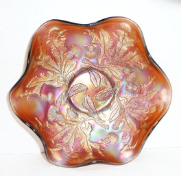 Antique Carnival Glass Thistle Bowl