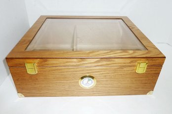 Custom Oak Wood Cigar Humidor Box