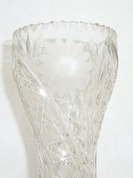 Antique Cut Press TALL Crystal Vase