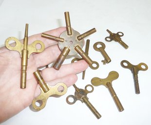 Vintage Brass Clock Keys