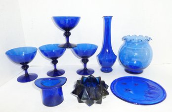 Cobalt Glass LOT, Stemware