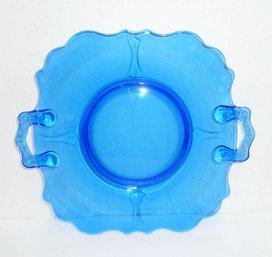 Depression Glass Blue Serving Plate