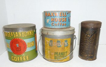 Vintage Coffee, Kitchen Tins LOT